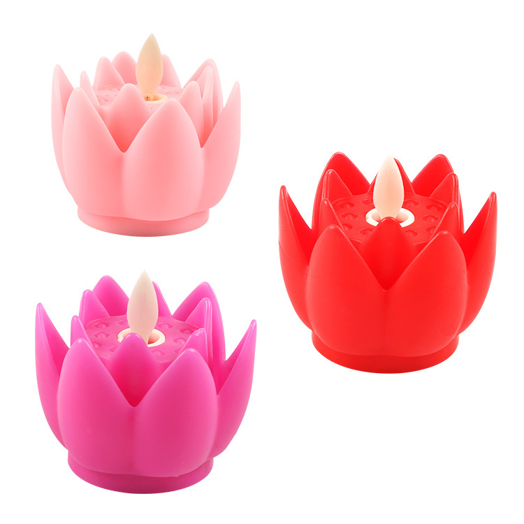 LED Lotus Candle Swing the wick Lotus Flower Shaped Candle light Home Decor flameless candle