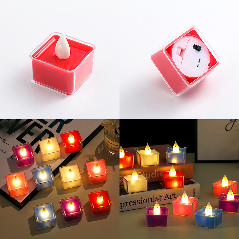 Colourful Tealight Candles for Diwali and Navratri Decoration Flickering Flameless LED Candles Decorations