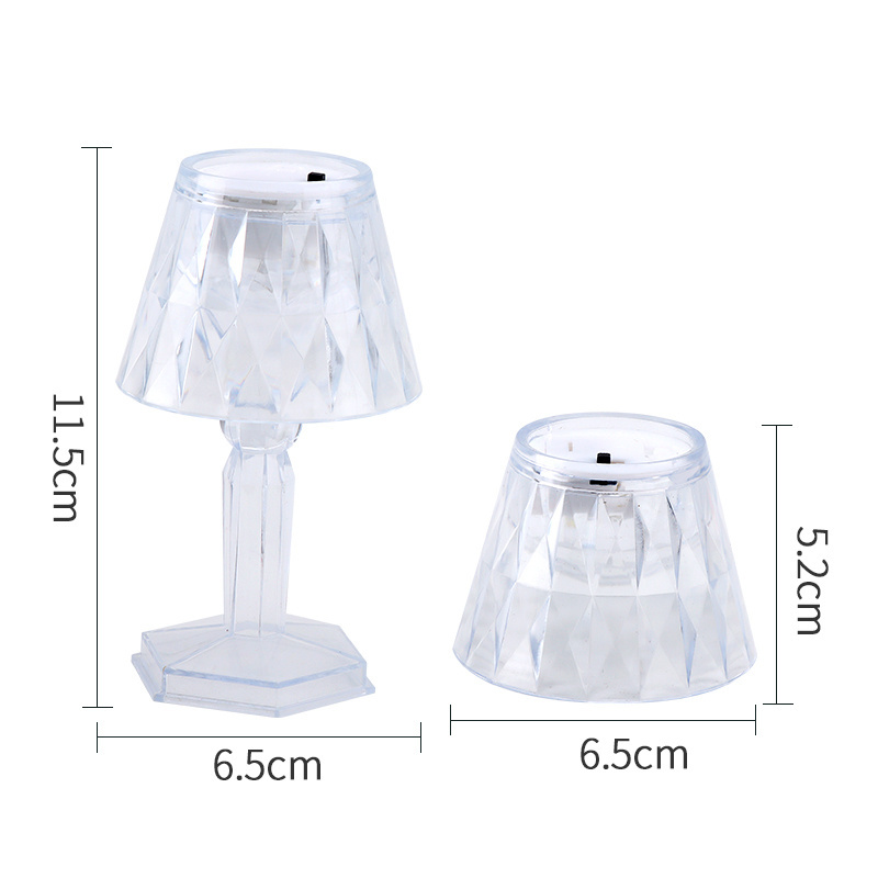 Crystal Diamond Projection Lamp Bedroom Decorative Mini Table Lamp Night Light