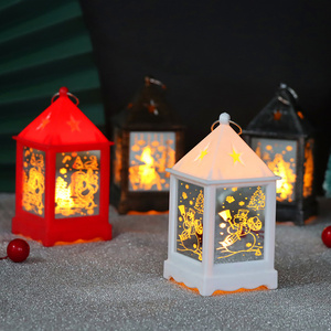 Christmas Hanging Lantern Battery-Powered LED Candlestick Small Lanterns Decorative Candle Lantern