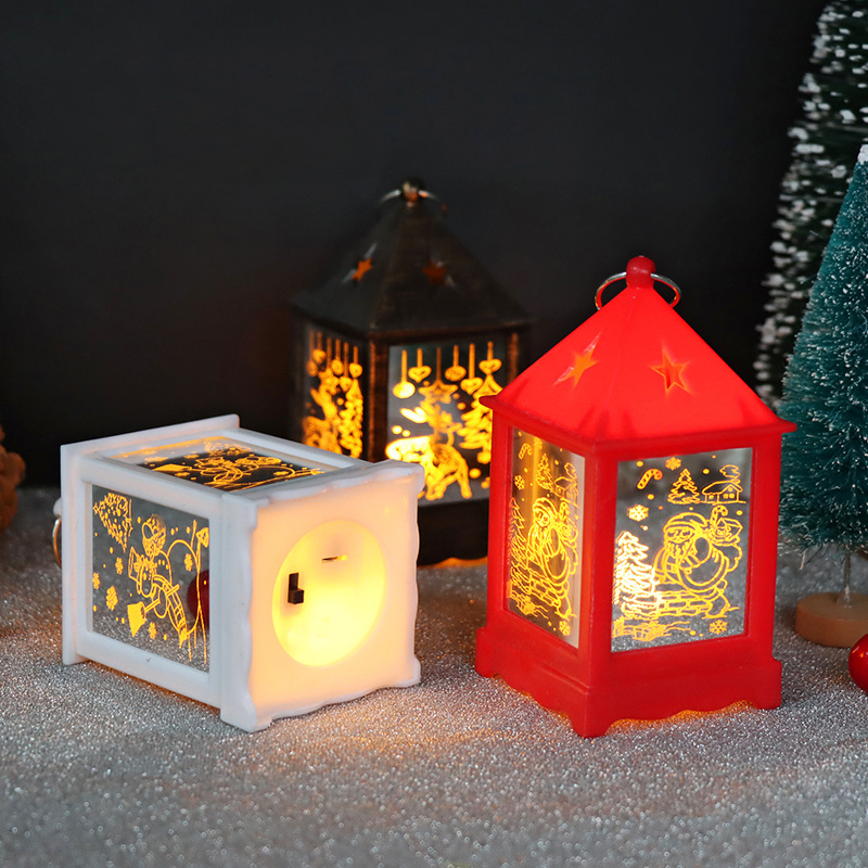 Christmas Hanging Lantern Battery-Powered LED Candlestick Small Lanterns Decorative Candle Lantern