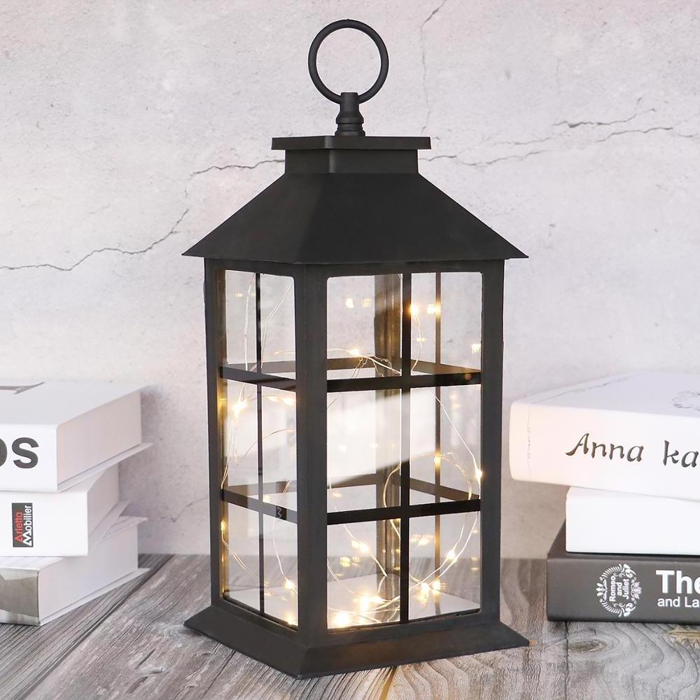 String Lights Decorative Lantern Hanging Decorative Lantern with LED Warm White Fairy Copper String Lights for Patio, Garden, La