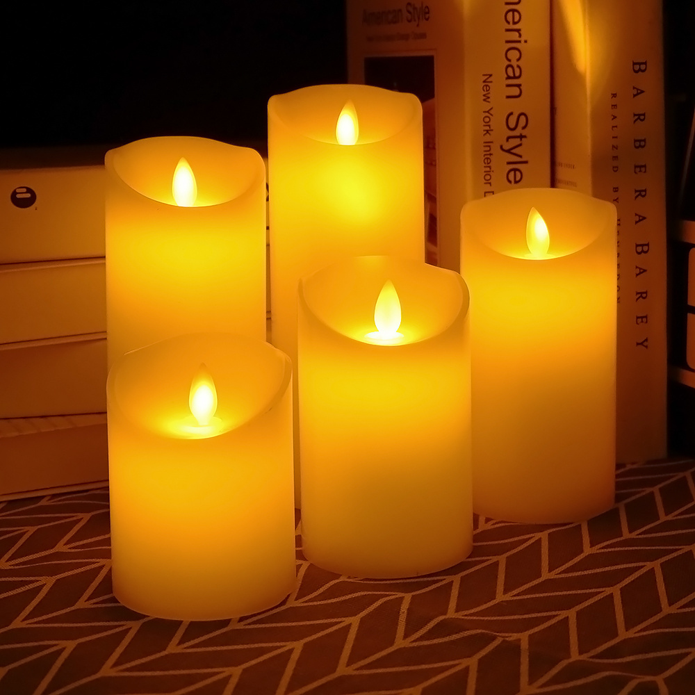 Hot Selling LED Paraffin Moving Wick Votive Candles LED candle light decorative Dancing flame candle