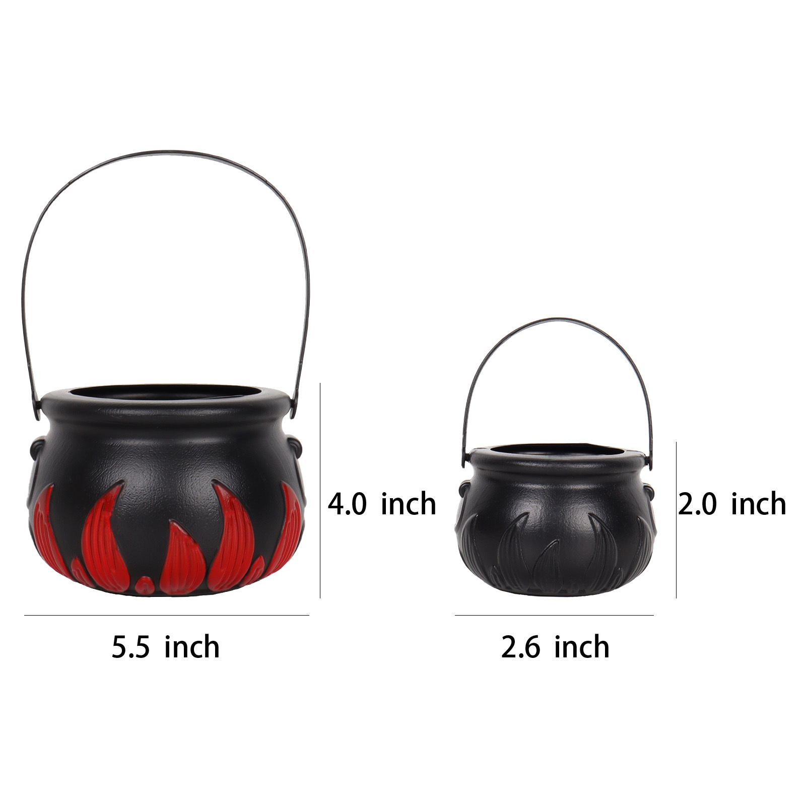 Witch Cauldron Halloween Candy Bucket Plastic Sugar Halloween Buckets Halloween Decoration