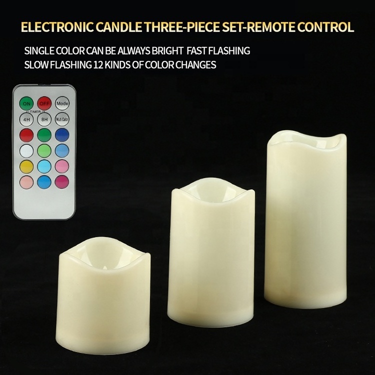 3 PCS SETS remote control led candle electronic led flame for candle  battery operated flameless led votive candles