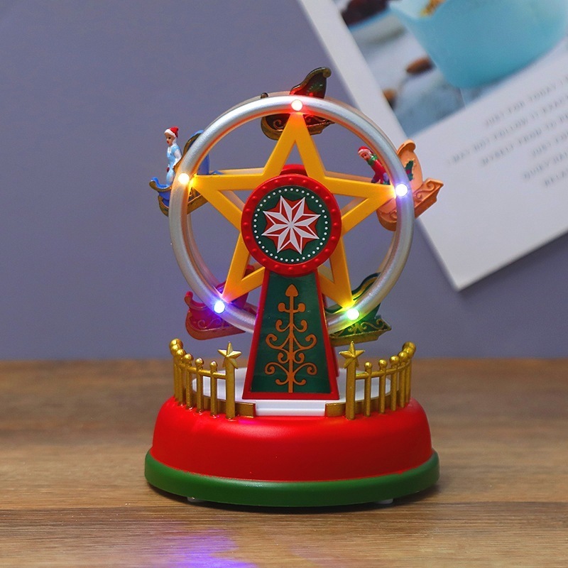 Carousel Music Box Plastic Material Loud Speaker Christmas LED Gifts