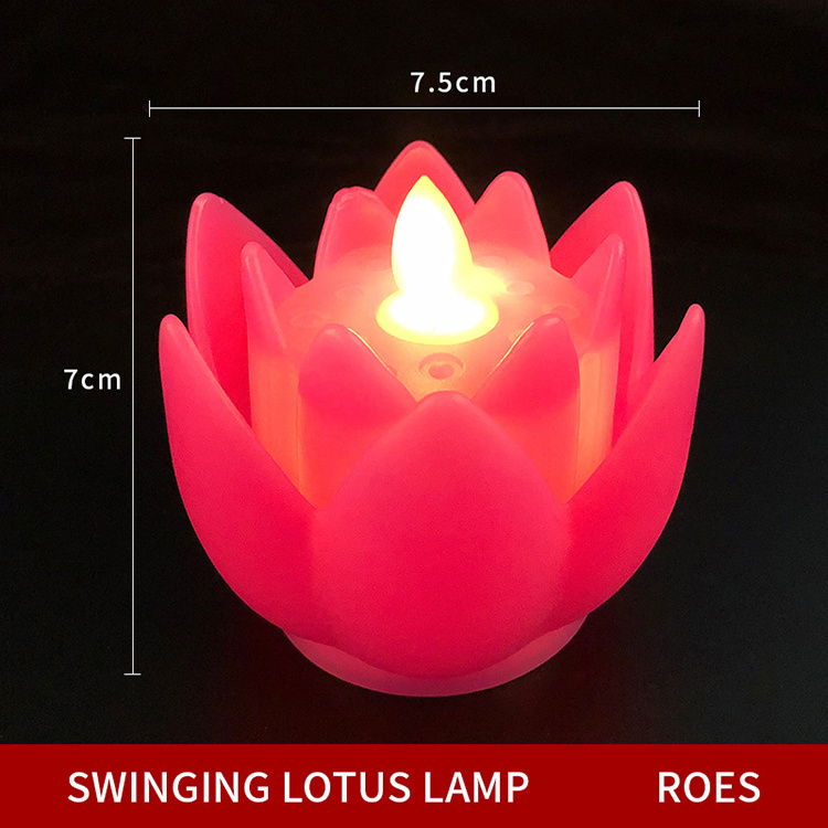 LED Lotus Candle Swing the wick Lotus Flower Shaped Candle light Home Decor flameless candle