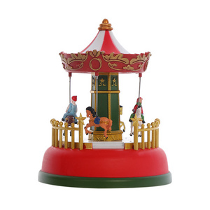 Carousel Music Box Plastic Material Loud Speaker Christmas LED Gifts