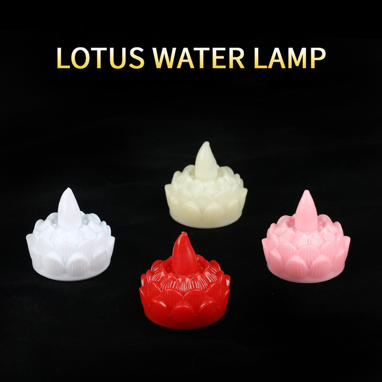 Flickering flameless tealight led candles battery operated  Waterproof outdoor Decorative LED lotus floating candles