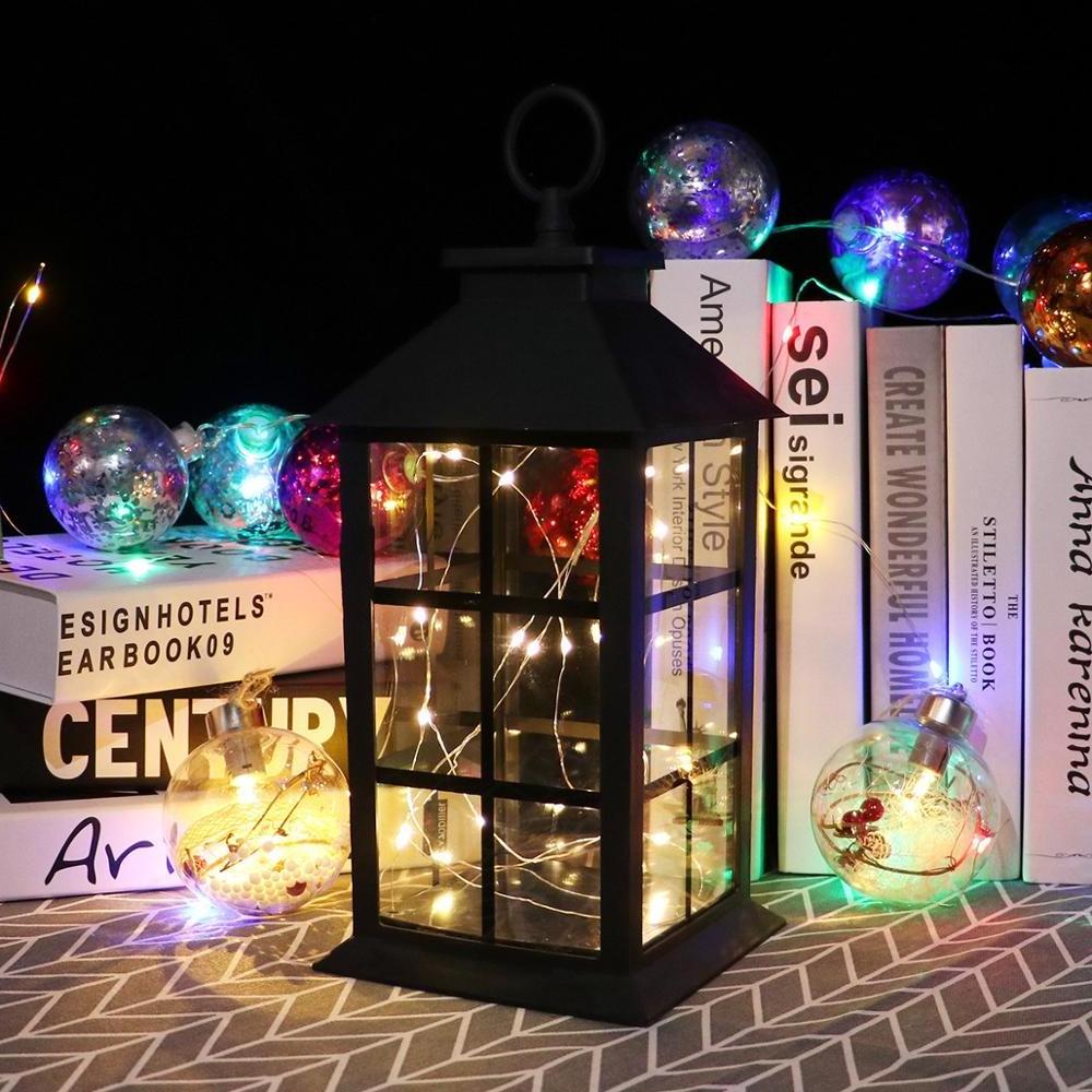 String Lights Decorative Lantern Hanging Decorative Lantern with LED Warm White Fairy Copper String Lights for Patio, Garden, La