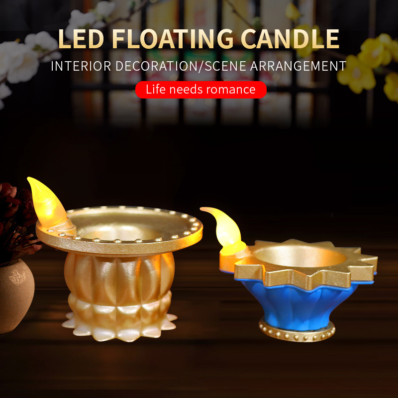 Artificial flameless Candle for Decorations for All Occasions Diwali  Led Water Sensor Diya Light