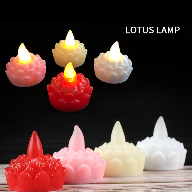 Flickering flameless tealight led candles battery operated  Waterproof outdoor Decorative LED lotus floating candles