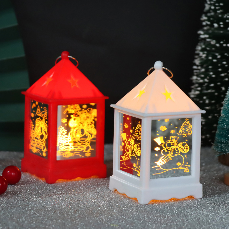 Christmas Hanging Lantern Battery-Powered LED Candlestick Small Lanterns Decorative Candle Lantern