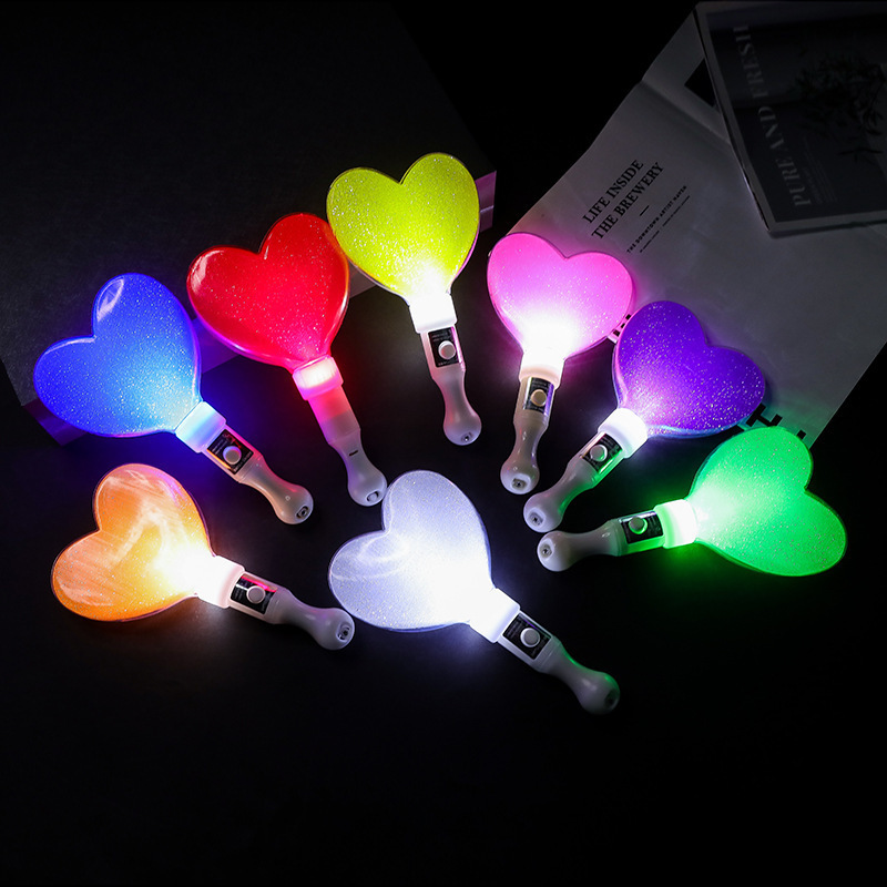 Custom LOGO LED Glow Lighting Stick LED Heart Star Flashing Stick for Concert