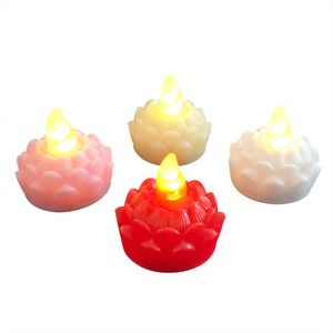 Flickering flameless tealight led candles battery operated  Waterproof outdoor Decorative LED lotus floating candles