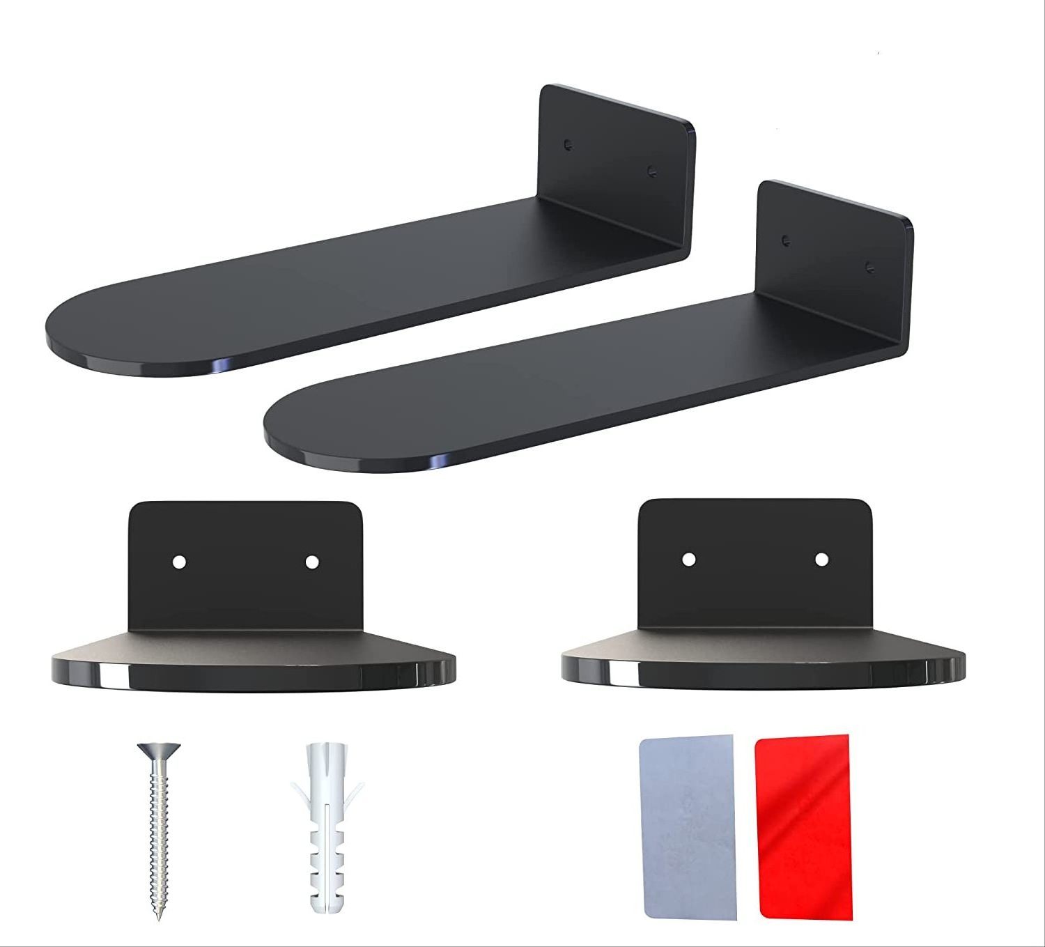 Huisen  Wall Mounted Floating Black Acrylic Shoe Shelf for Displaying Collectible Shoes