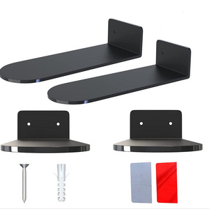 Huisen  Wall Mounted Floating Black Acrylic Shoe Shelf for Displaying Collectible Shoes