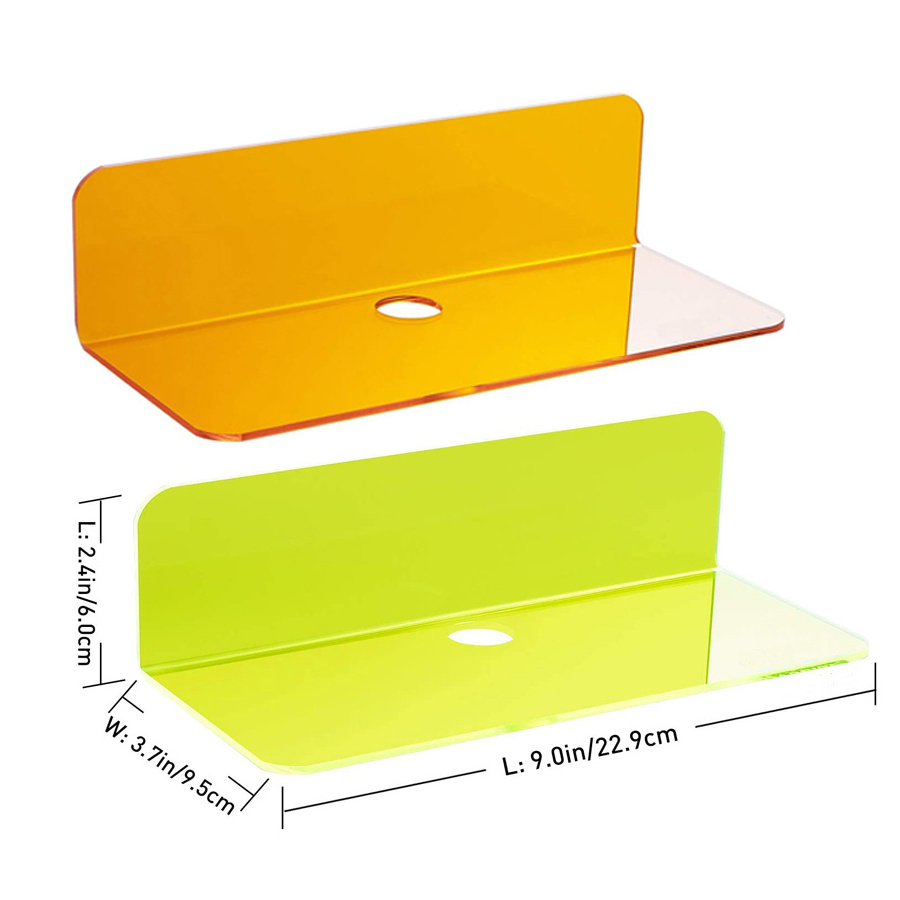 Easily Expand Wall Space - 9 Inch Adhesive Small Wall Shelf for Bedroom, Bathroom, Kitchen, Living Room, Office