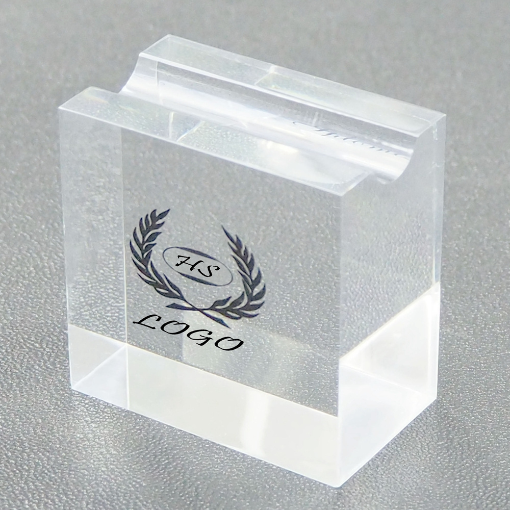 Huisen Lucite Pen Display Stand Engraved Acrylic Block Pen Holder with Slot Nifty Clear Acrylic Pen Stand