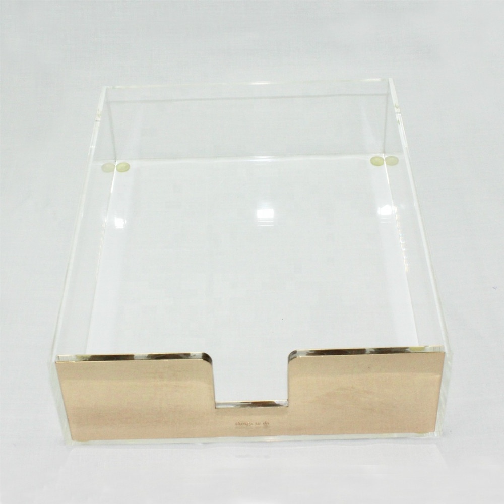 Huisen A4 A5 A6 clear acrylic file holder,desk paper tray file holder organizer for office