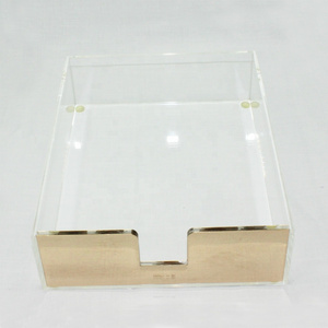 Huisen A4 A5 A6 clear acrylic file holder,desk paper tray file holder organizer for office