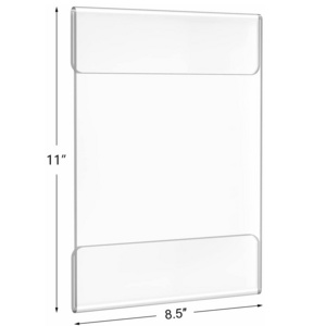 Acrylic Sign Holder 8.5 x 11, Relx Display Stand with 3M Tape, Wall Clear Frames Plastic Sign Holder for Store, Restaurant