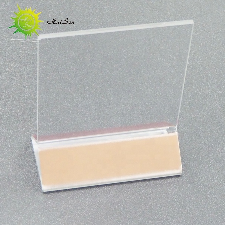 Huisen outdoor restaurant Acrylic triangle base table top holder,fast food menu holder for counter display