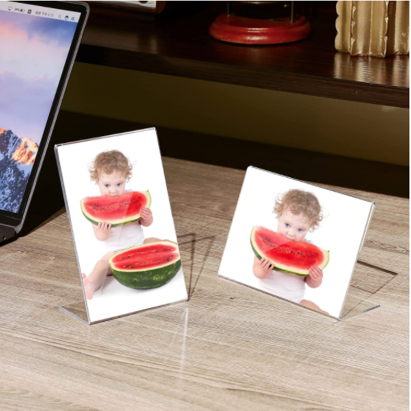 A6 T Shape Acrylic Table Tent Menu Insert Card Sign Holder