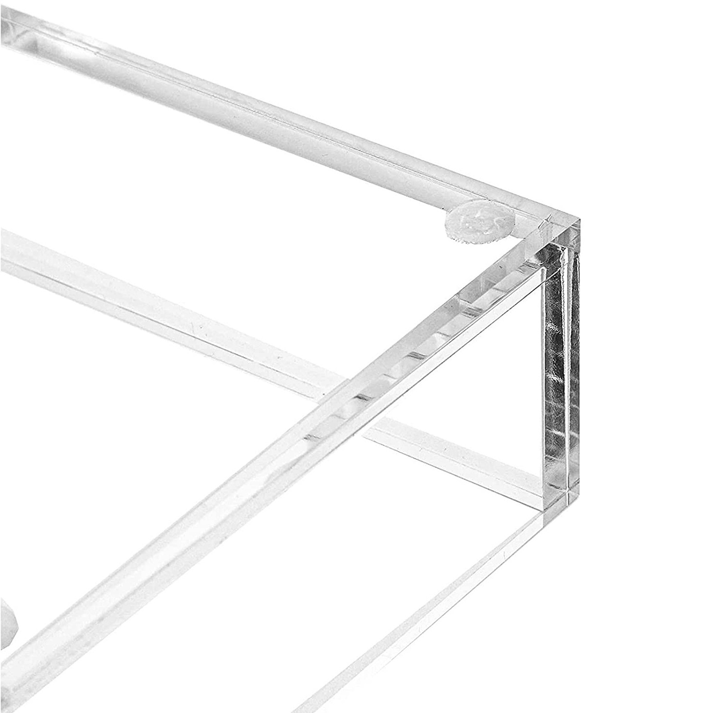 Square Clear Acrylic Memo Notepads Sticky Tray Holder for Home, School, Office Desk Organization