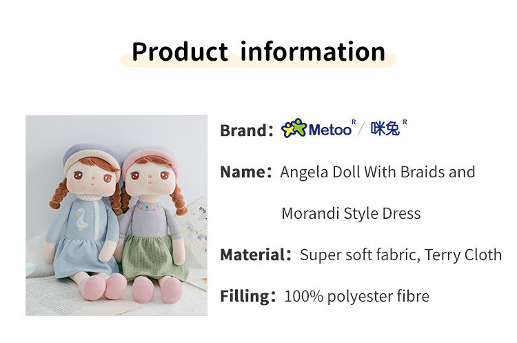 Metoo Cartoon Stuffed Plush Toys Cartoon Girls Figure Plush Dolls Exquisite Movie Stuffed Black Girl Doll Gift