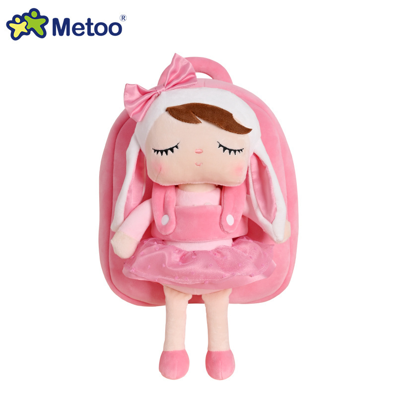 Metoo New Styles 2 in 1 Pink Rabbit Mini Plush Backpack Toys Girls Bunny Custom Plush Backpack for Kids with Toys Plush