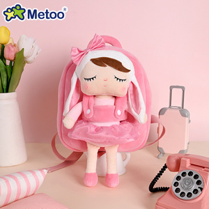 Metoo New Styles 2 in 1 Pink Rabbit Mini Plush Backpack Toys Girls Bunny Custom Plush Backpack for Kids with Toys Plush