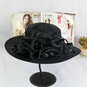 Cheap adult  Ladies dress hat wholesale women wide brim sinamay weeding dress hats