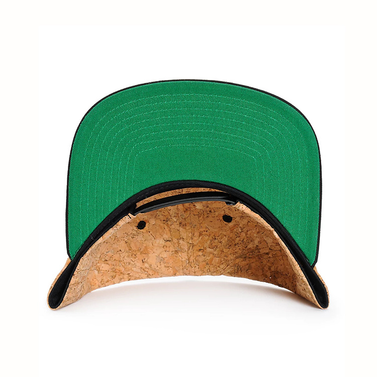 Fabric Blank Plain Flat Brim Snapback Caps Hats Cork Wooden Customized Hat