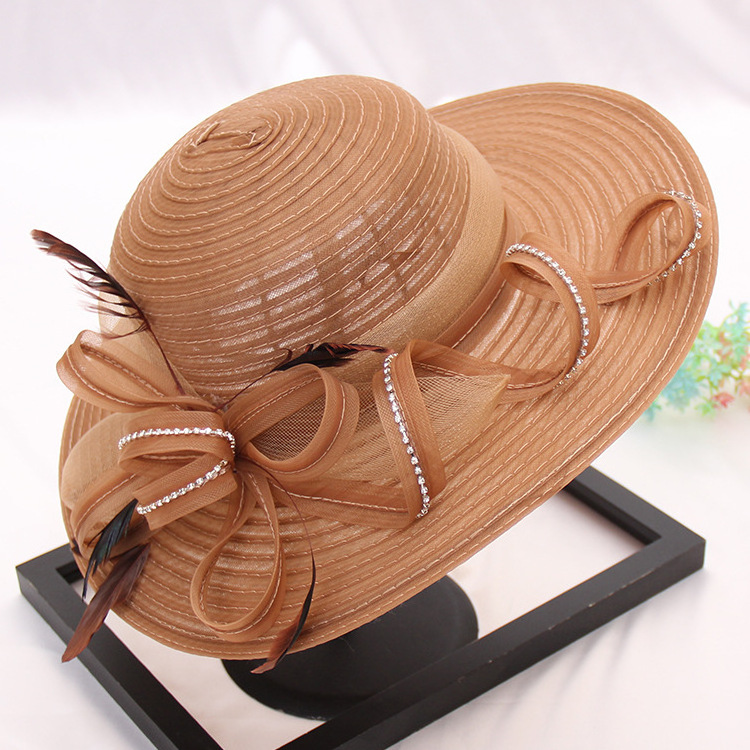 Wholesale Fashion Church Sinamay Funny Hat Designer Church Hat Lady