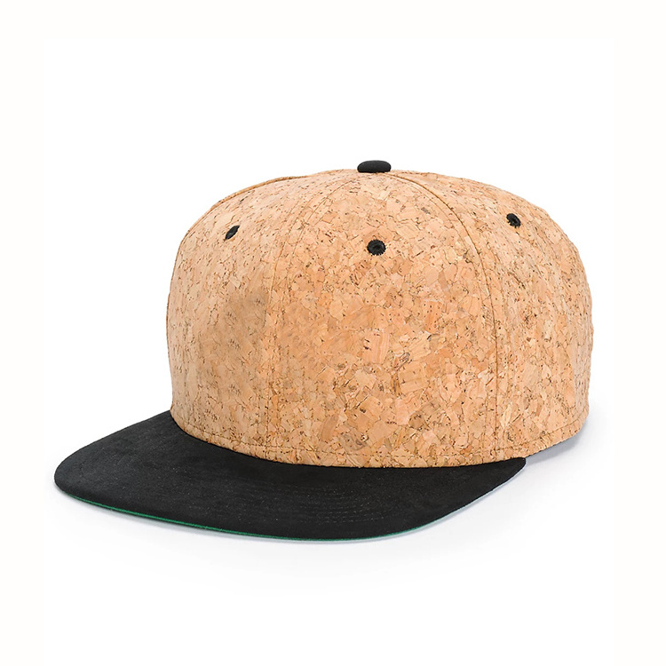 Fabric Blank Plain Flat Brim Snapback Caps Hats Cork Wooden Customized Hat