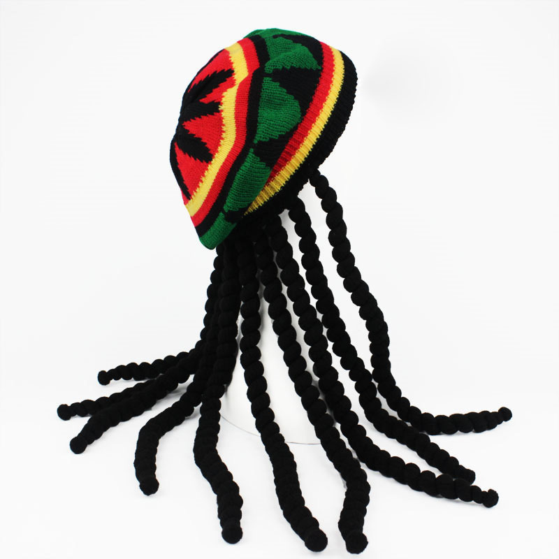 Wholesales Cheap Unisex Fashion Crochet Rasta Hat Custom Rasta Crochet Slouchy Knitted Jamaican Handmade Knit Beret Hats