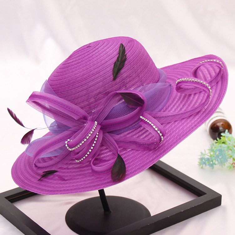 Wholesale Fashion Church Sinamay Funny Hat Designer Church Hat Lady