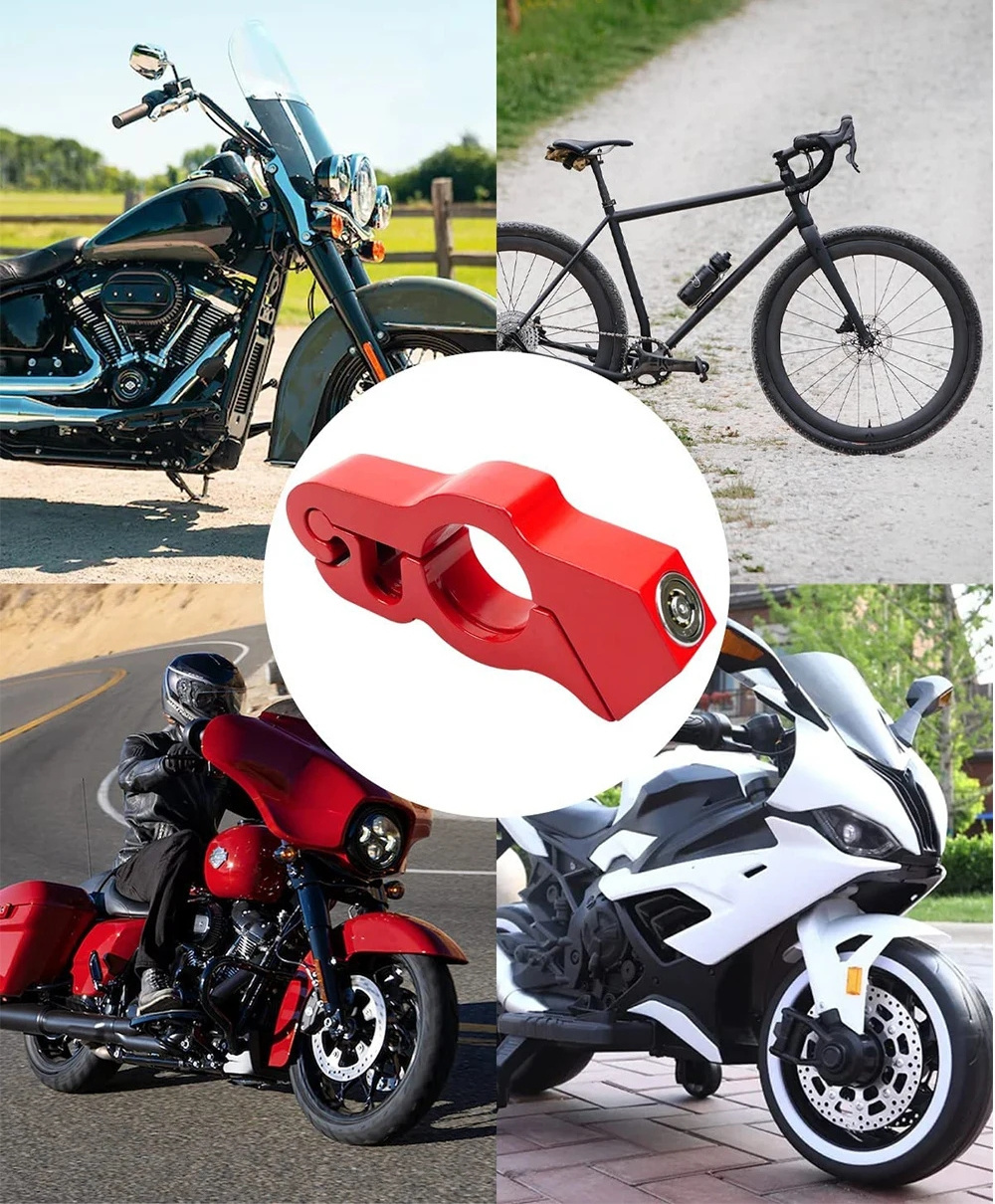 Motorcycle Modified Handlebar Lock Helmet Anti-theft Lock Electric Vehicle Dirt Bikes Aluminum Alloy Handlebar Fixed Horn Lock