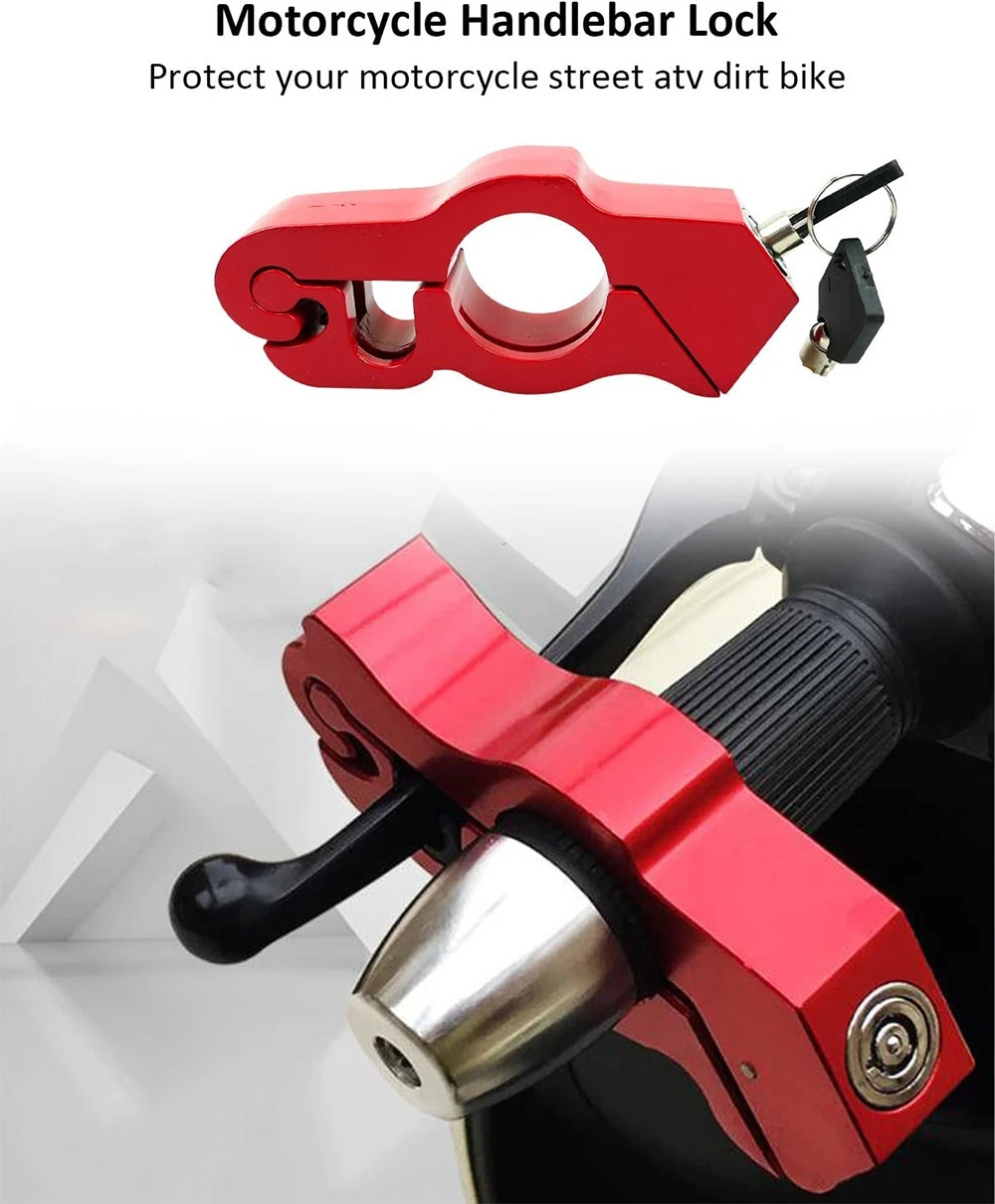 Motorcycle Modified Handlebar Lock Helmet Anti-theft Lock Electric Vehicle Dirt Bikes Aluminum Alloy Handlebar Fixed Horn Lock