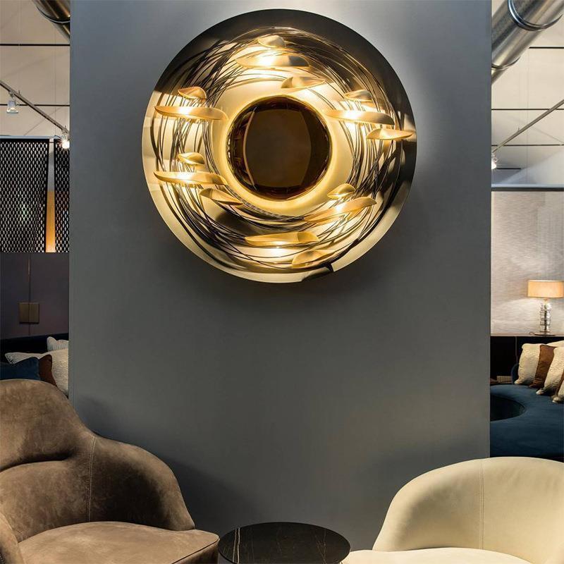 Modern light luxury hanging picture design living room background wall light