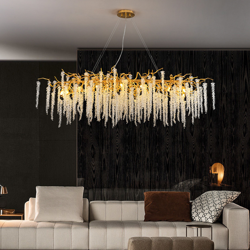 wholesale indoor decoration hotel villa lobby living room crystal modern luxury restaurant bar bedroom tree chandelier