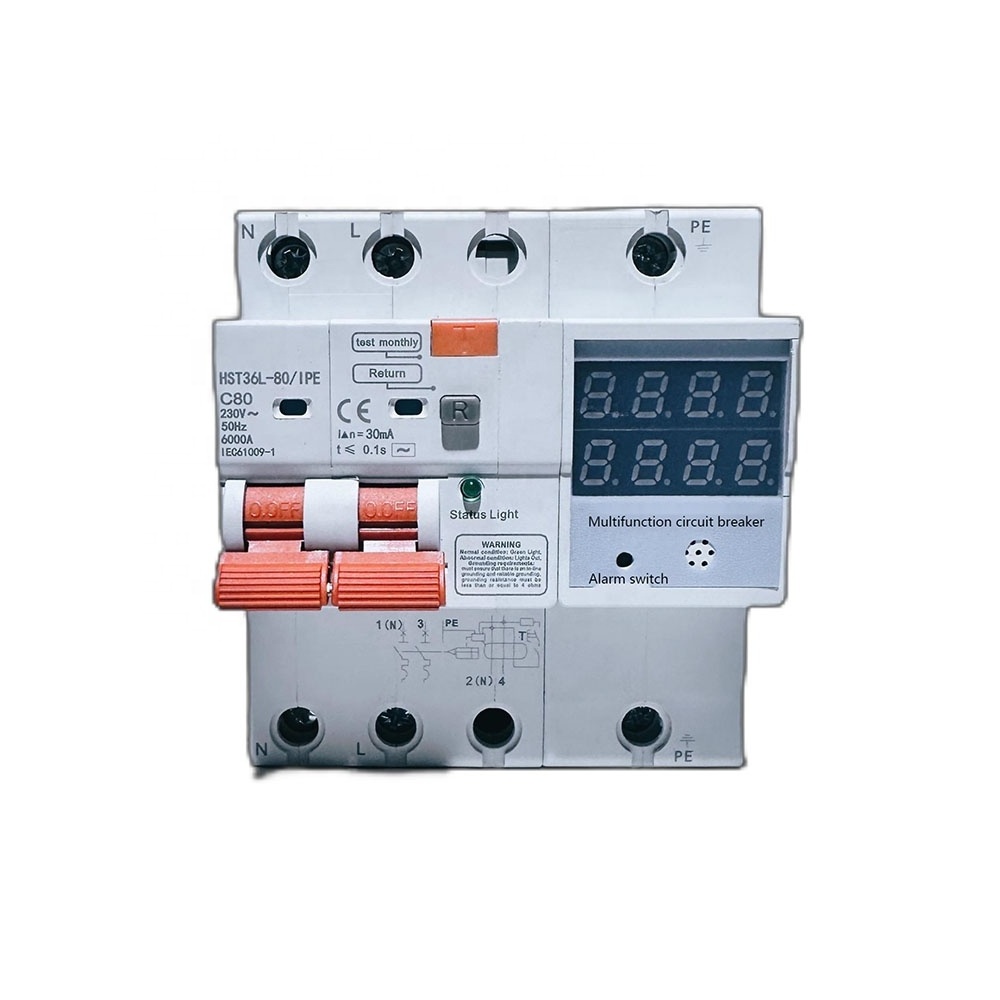 2023 Newly developed multi-functional anti-shock circuit breaker  Leakage circuit breaker 2P Digital display