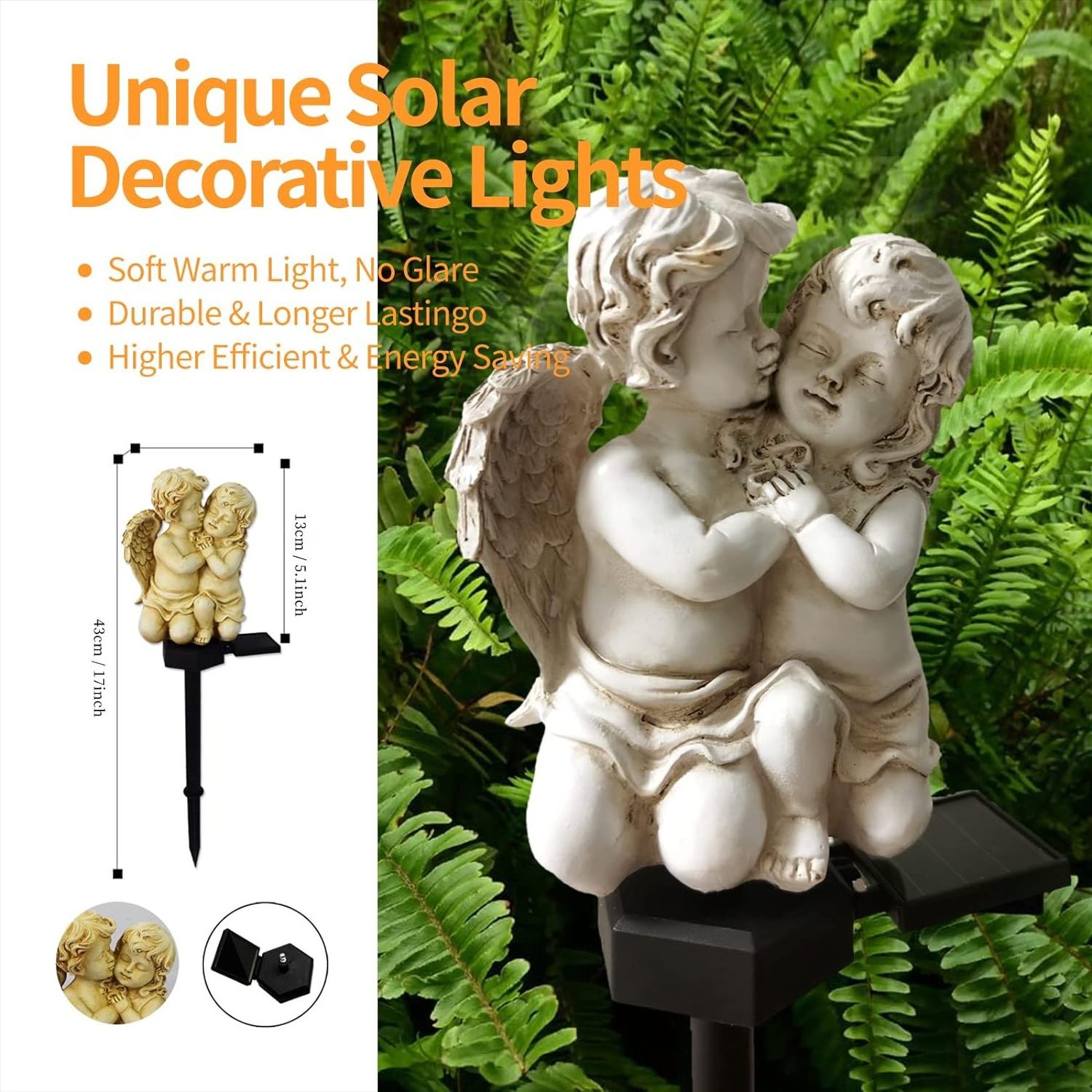 Wholesale Waterproof Solar Angel Lights for cemetery grave Memorial Gifts Garden Angel statue guardian angel light