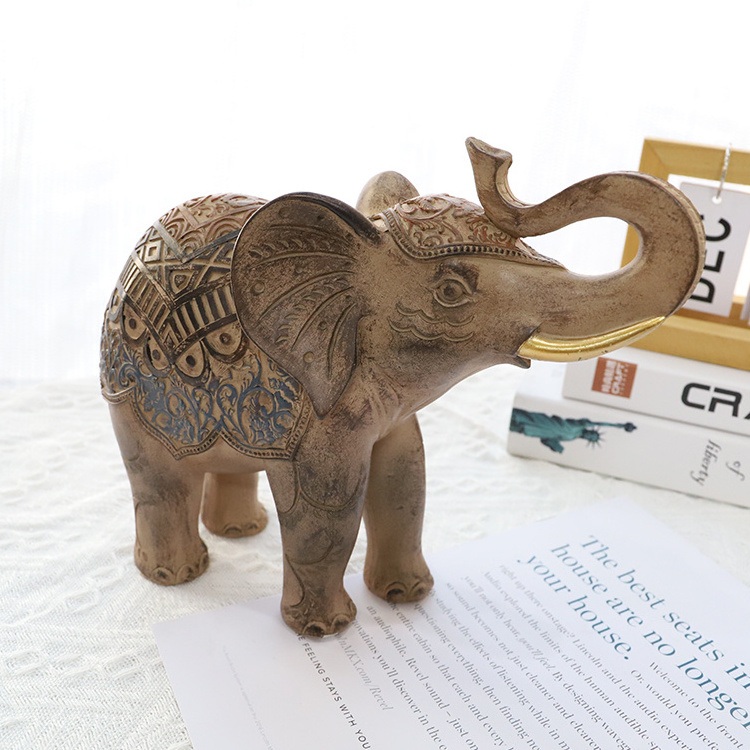 Modern Elephant Statue Feng Shui Statue Wealth Lucky Elephant Decoration for Home Living Room