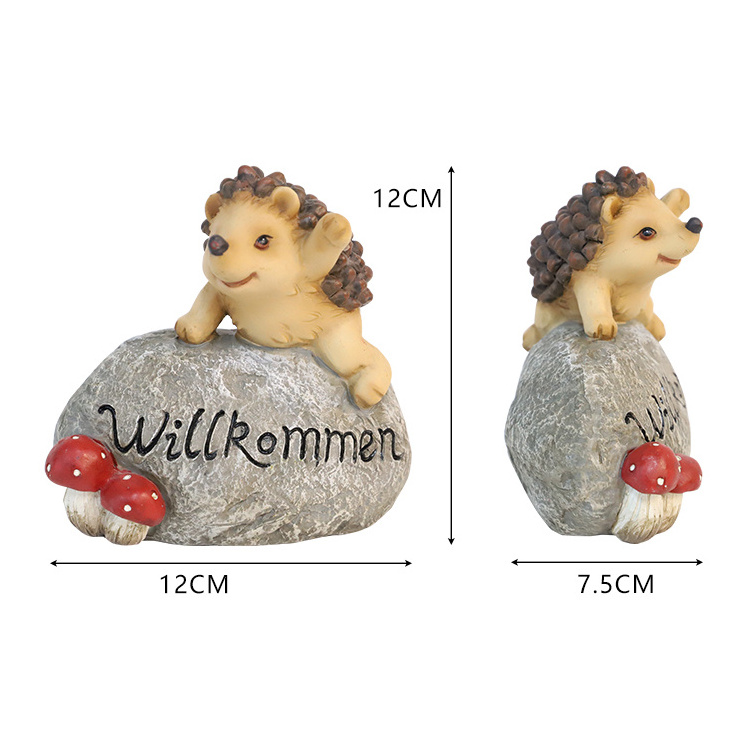 Hedgehog Outdoor Statue Garden Decoration Gift Welcome Sign Waterproof Resin Animal Sculpture Figurine Ornament