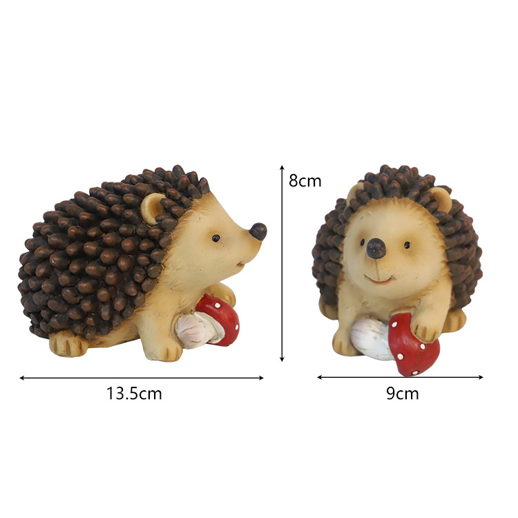 Customized Resin Cute Hedgehog figurine handmade animal decoration resin hedgehog Garden Statue