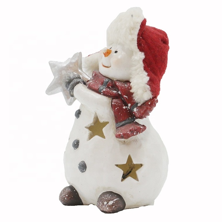 Xmas tabletop decor fiberglass christmas snowman, resin snow man figurine christmas snowman decorations!