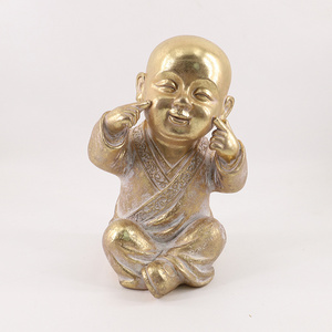 Wholesale Mini Religious Figurines shaolin little monk statue Desktop Resin Little Buddha Monk Statues