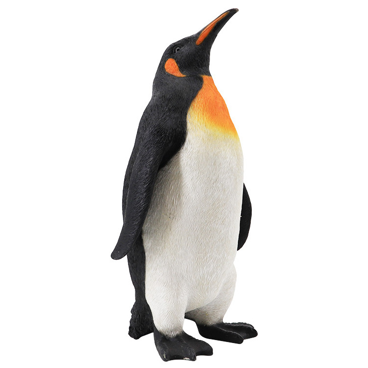 Wholesale handmade animal figurine polyresin, resin animals realistic penguin statues fiberglass/